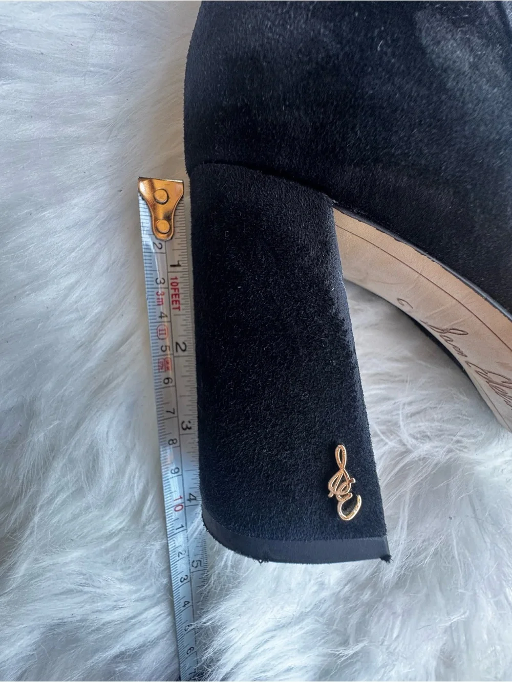 Sam Edelman Women’s Black Suede Ankle Block Heel Boots Side Zip Square Toe Sz 6